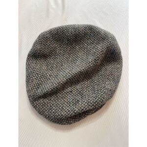 Harris Tweed Grey Herringbone Tweed Hat Size Medium